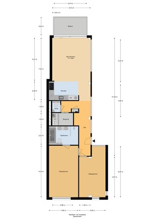 Floorplan - Marktlaan 13C, 2132 DL Hoofddorp
